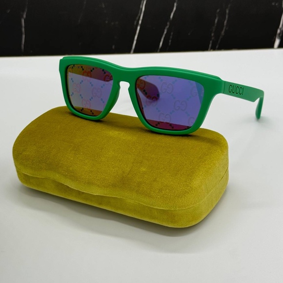 NEW GG1571S 004 GUCCI GREEN BLUE UNISEX GUCCI SUNGLASSES - Picture 2 of 13